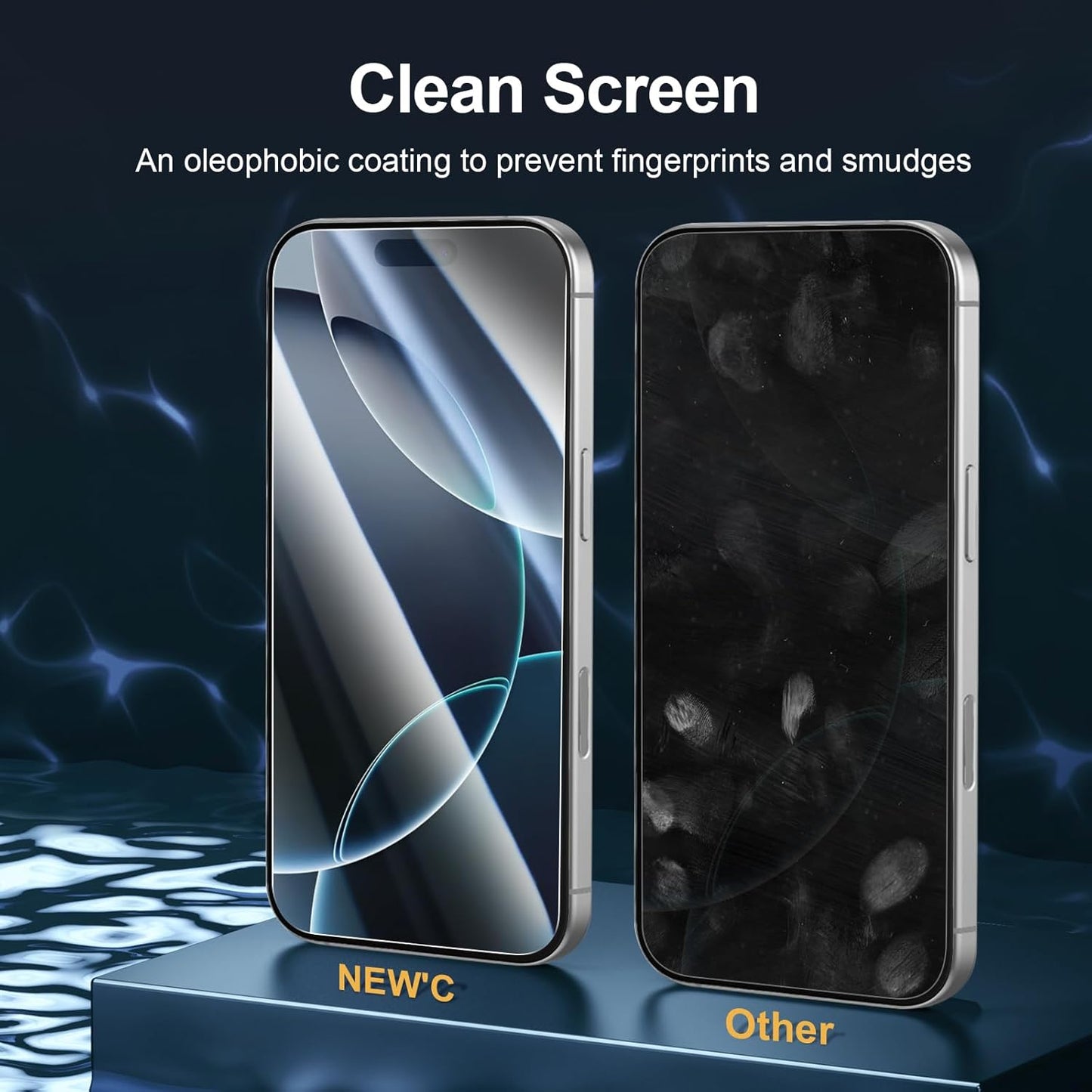 NEW'C 3 Pack Designed for iPhone 16 Pro Max Screen Protector (6.9 inches), Enhanced Tempered Glass Protection with easy installation tool included,Case Friendly Ultra Resistant