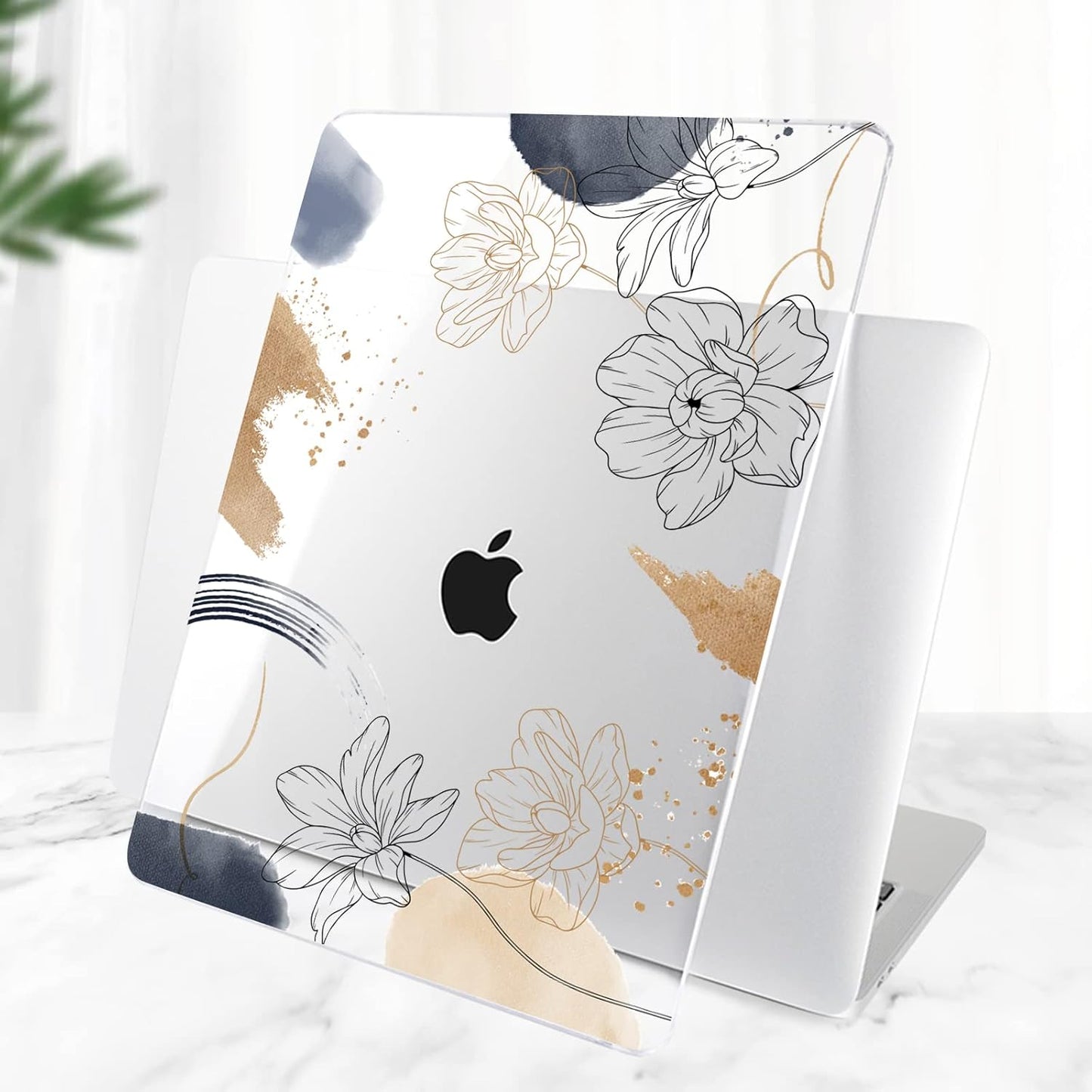 TWOLSKOO Compatible with MacBook Pro 13 inch Case 2022 2021 2020-2016 A2338 M2/M1 A2251 A2289 A2159 A1989 A1706, Plastic Hard Shell Cover & Keyboard Skin & Screen Protector, Florals X450