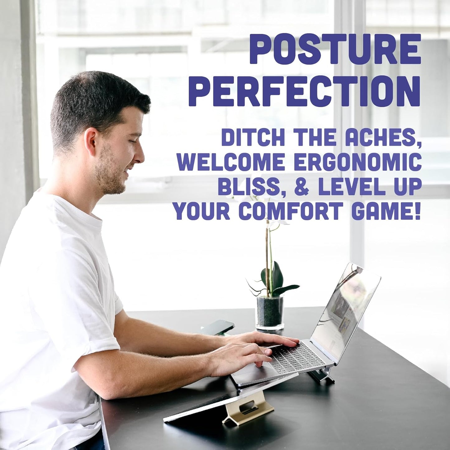 Steepy Adjustable Laptop Riser - 3 Height Computer Stand - Portable & Adjustable Laptop Stand for Desk