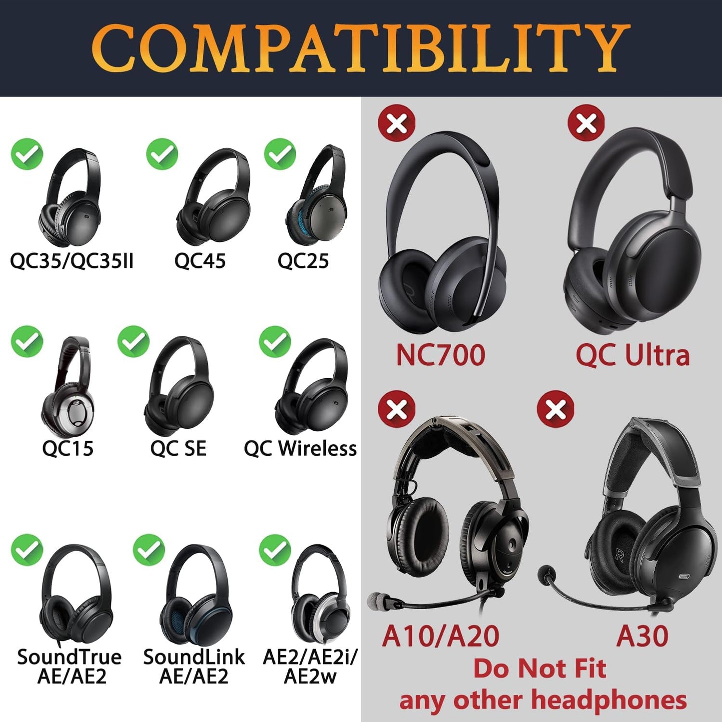 SOULWIT Silicone Ear Pads Cover Protector for Bose QuietComfort QC15 QC25 QC2 QC35 QC45/Ae2 Ae2i Ae2w/SoundTrue & SoundLink AE Headphones Cushions, Sweatproof, Easily Washable - Red Storm