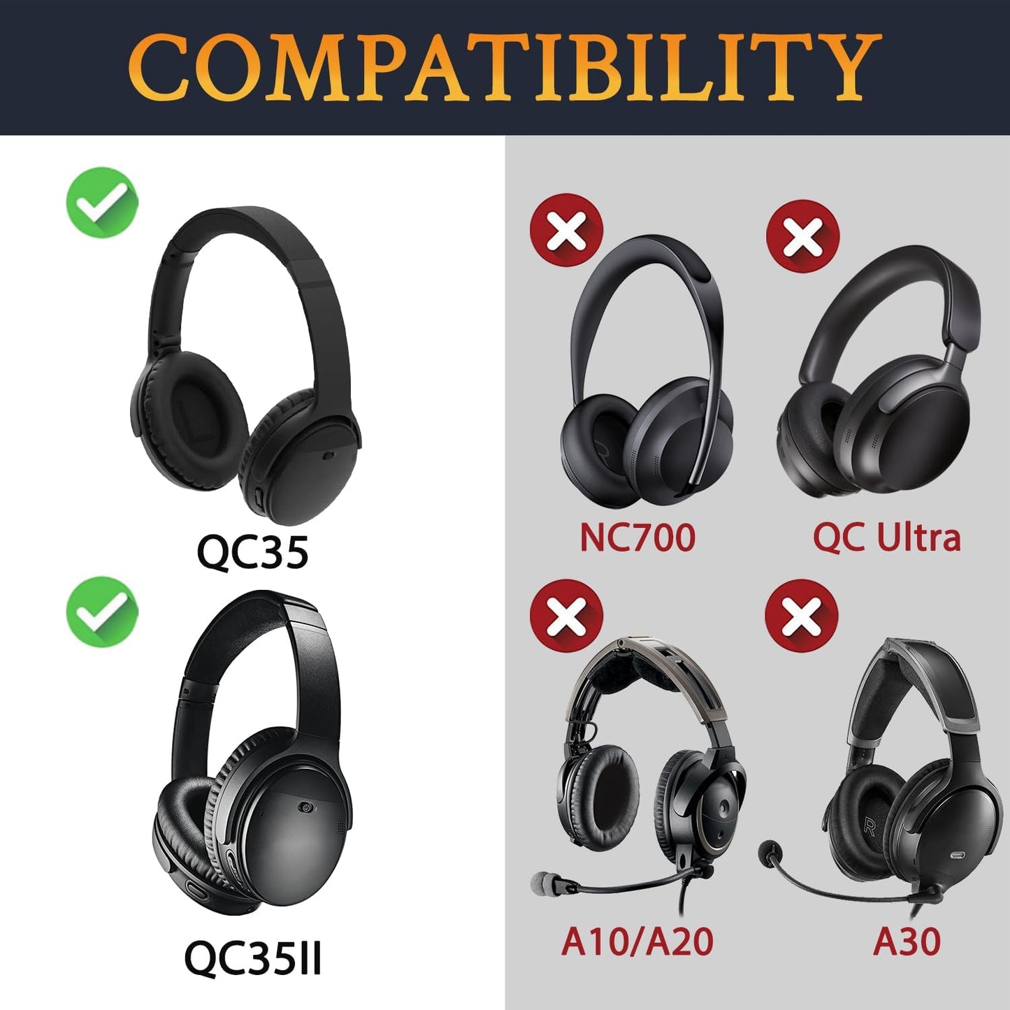 SoloWIT Replacement Earpads Cushions for Bose QuietComfort 35 (QC35) & Quiet Comfort 35 II (QC35 ii) Headphones, Ear Pads with Softer Leather, Noise Isolation Foam, Added Thickness (Burgundy)