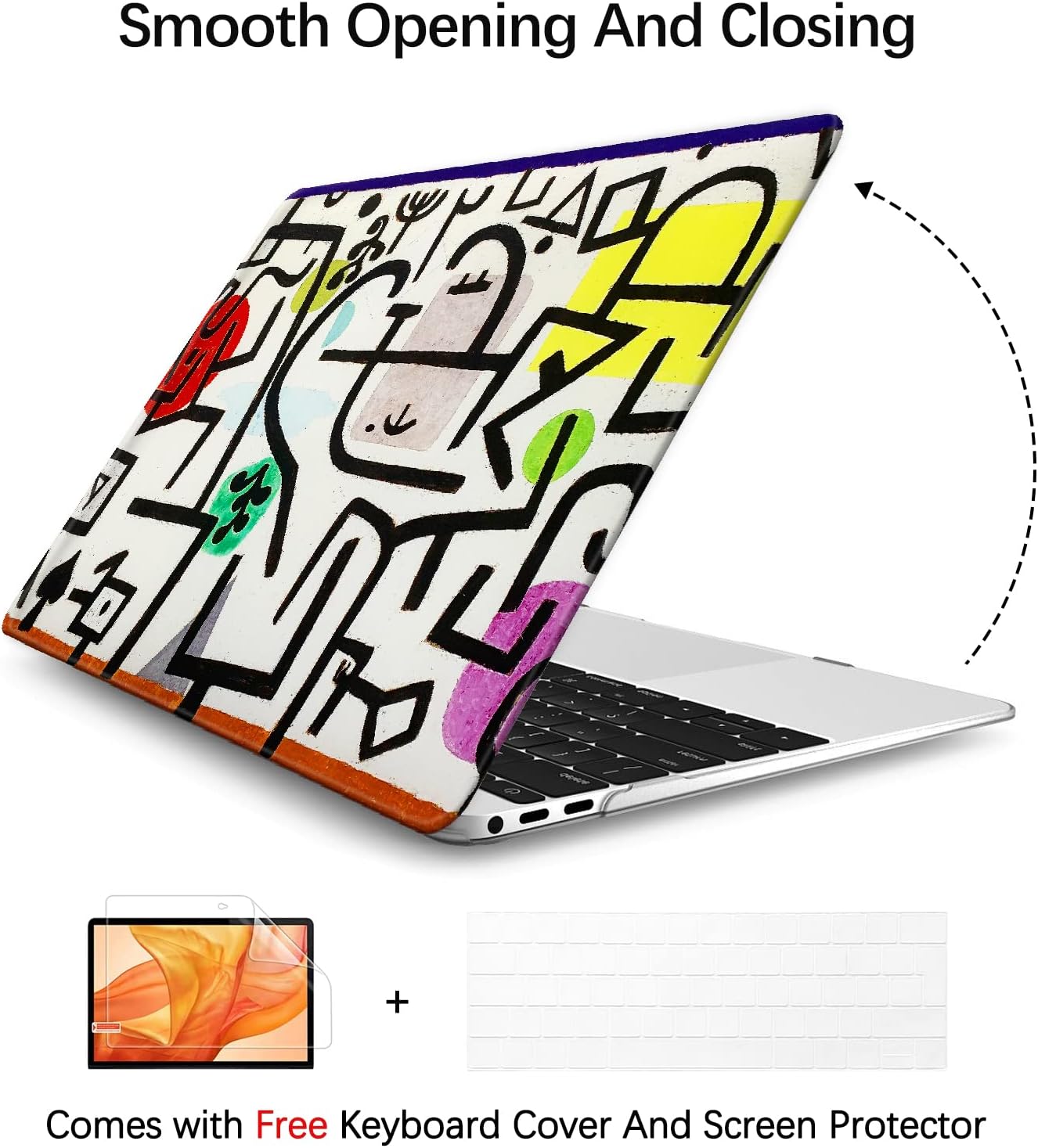 Berkin Arts for MacBook Air 15 inch Case 2025 2024 2023 Release M4 A3241 M3 A3114 M2 A2941 with Keyboard Cover & Screen Protector Naive Art (Picture of A Journey by Paul Klee)