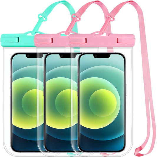 2025 Waterproof Phone Pouch: 3 Pack Cruise Ship Essentials Must Haves Dry Bag for Beach Vacation Essentials Accessories, Water Proof Phone Case for iPhone 16 15 14 13 12 Pro Plus Max Galaxy