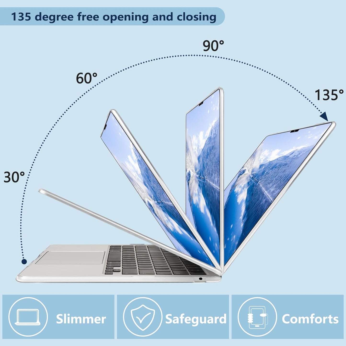 Compatible with MacBook Air 13.6 inch Case, M4 A3240/M3 A3113/M2 A2681 (Released 2025 to 2022), Hard Shell, Keyboard Cover, Screen Protector, Webcam Cover & Type-C Adapter, Butterflies Sakura