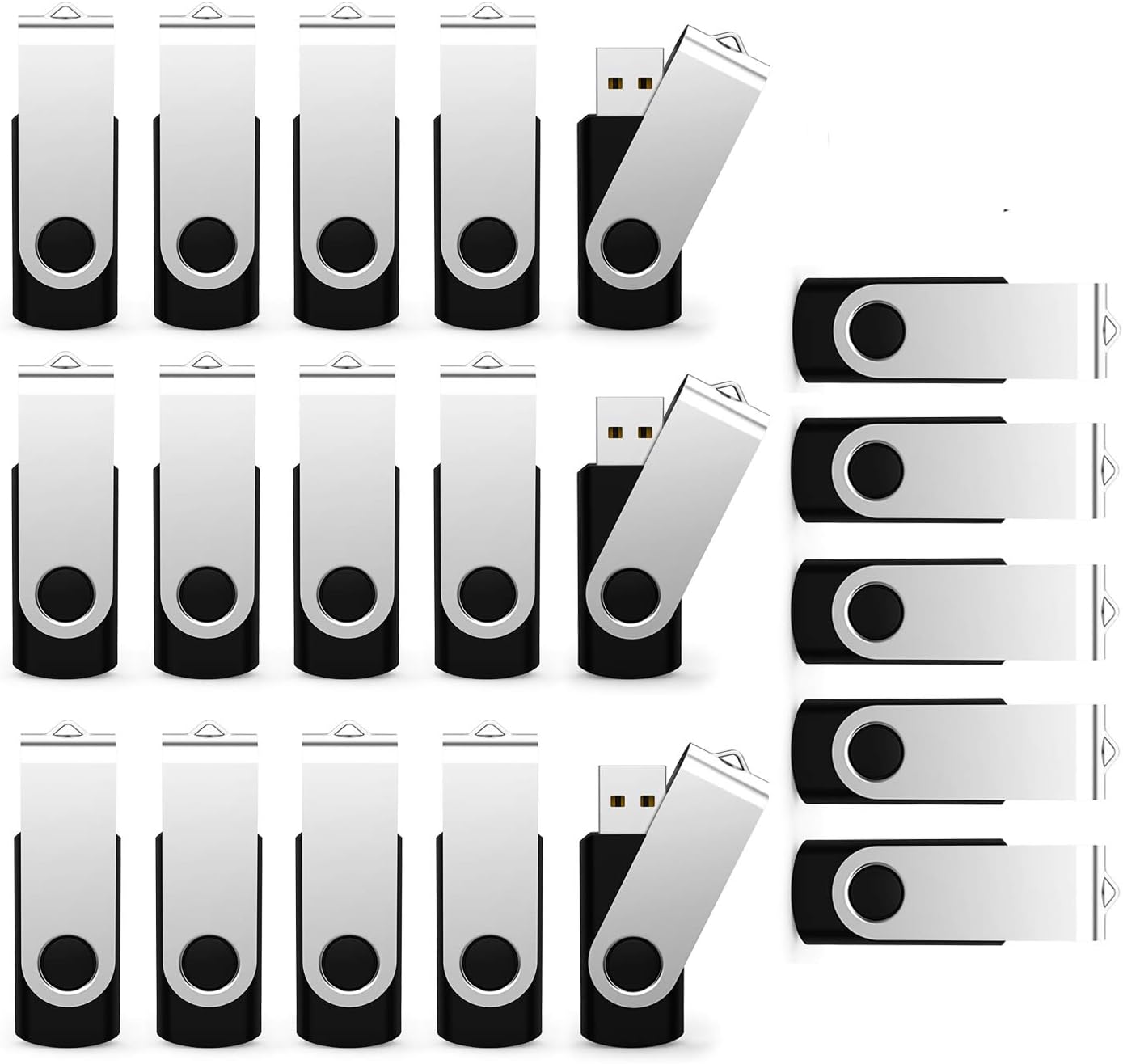 USB Flash Drive 32GB 100 Pack, Bulk USB 2.0 Flash Drives Thumb Drive Swivel Memory Stick Jump Drive Pen Drive,32 gig 100 Pieces