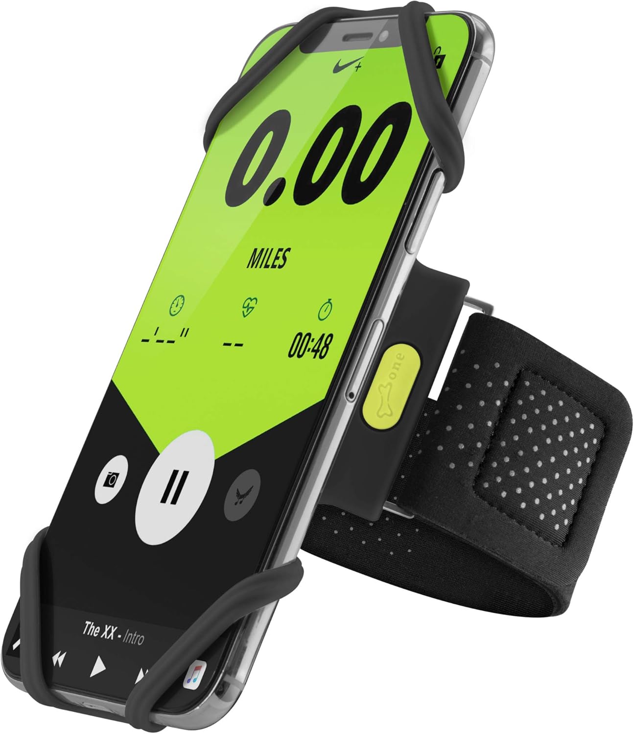 【Bone】 Run Tie Running Armband Phone Holder, Cell Phone Arm Band for Apple iPhone 14 13 12 11 Pro Max Mini XS XR X 8 7 6 Plus Galaxy S10 S9 S8 Smartphone, Phone Size 4-6.7" Black XL"