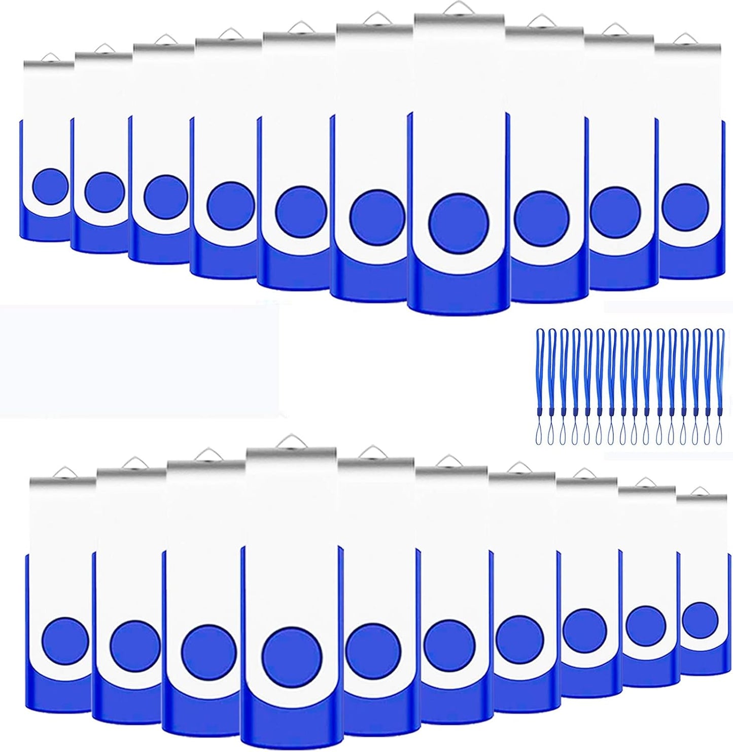 EASTBULL 50 Pack 4GB Bulk Flash Drives Pack USB 2.0 Thumb Drives Pack 4GB Bulk USB Drive (Blue, 50 Units)