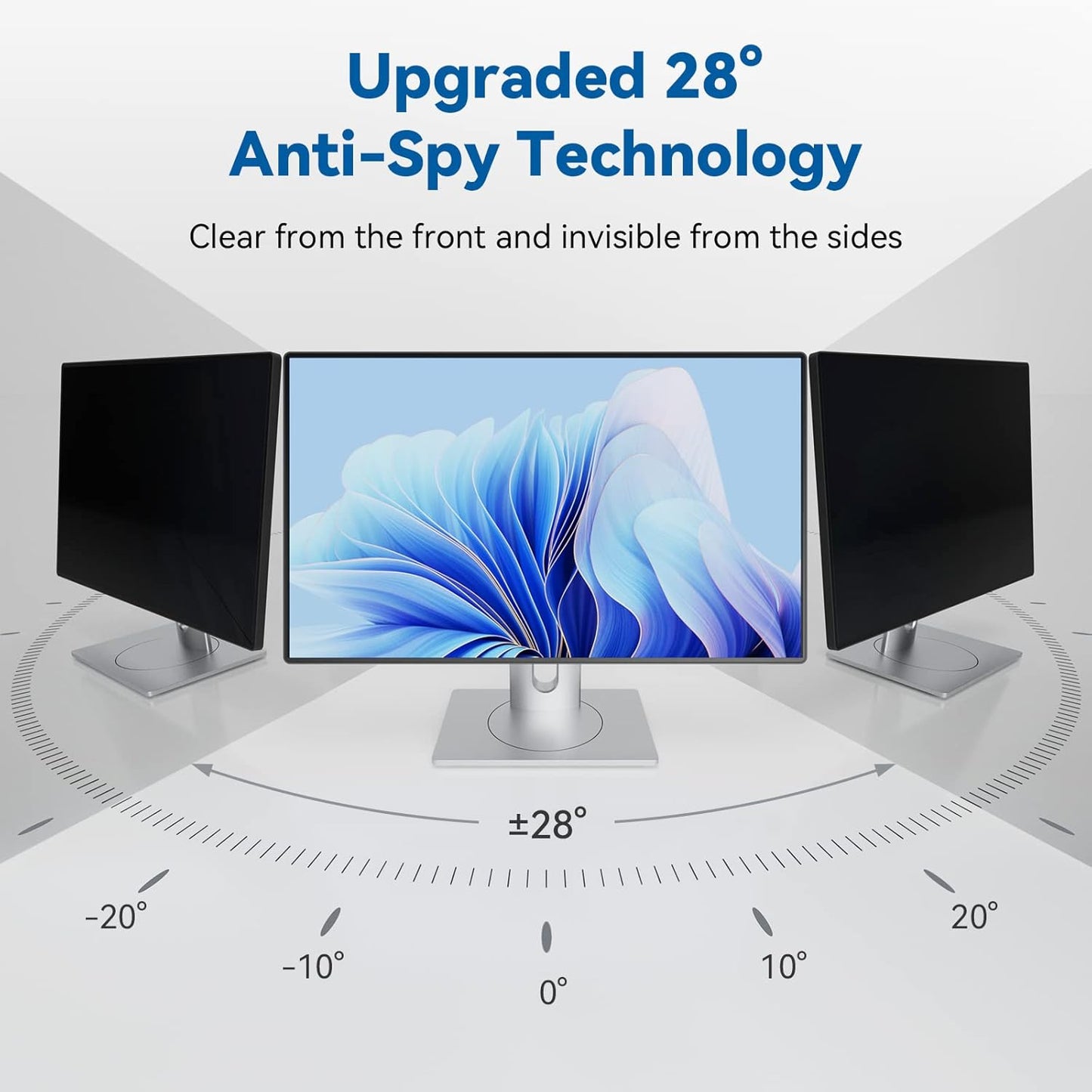 IPROKKO [2-Pack] 23.6 Inch Computer Privacy Screen Filter for 16:9 Widescreen Monitor, Removable 23.6in Anti Blue Light Glare Privacy Shield, Anti Spy Security Protector for Hp Dell Asus Acer Samsung