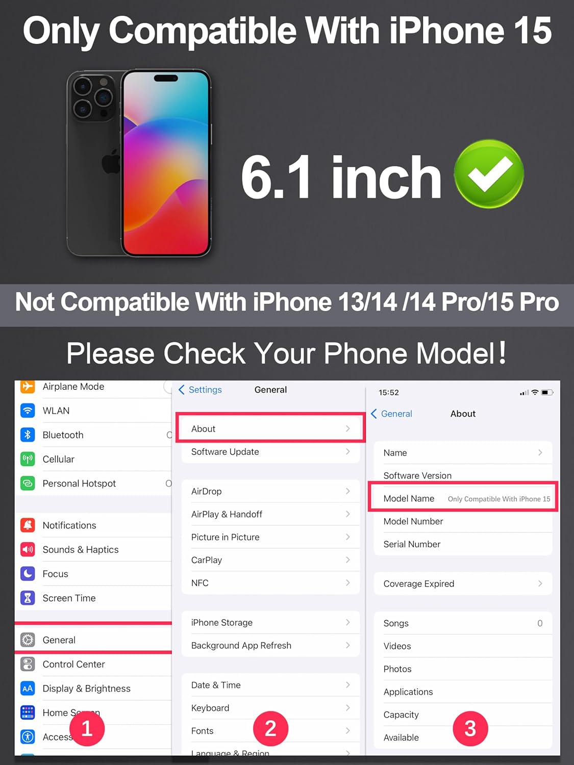 Compatible for iPhone 15 Screen Protector 6.1 inch, Anti Blue Light HD Tempered Glass Screen Protector Easy Installation, Case Friendly, 2 Pack