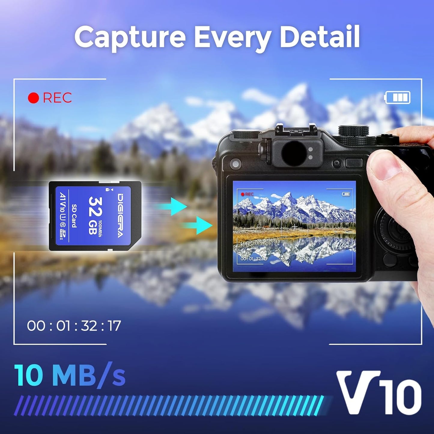 32GB CS100 SDHC UHS-I Memory Card - up to 100MB/s, C10, U1, V10, Full HD, SD Card for Computers, Digital Cameras, Home Theatre Devices, Car Navigation Systems (2 Pack)