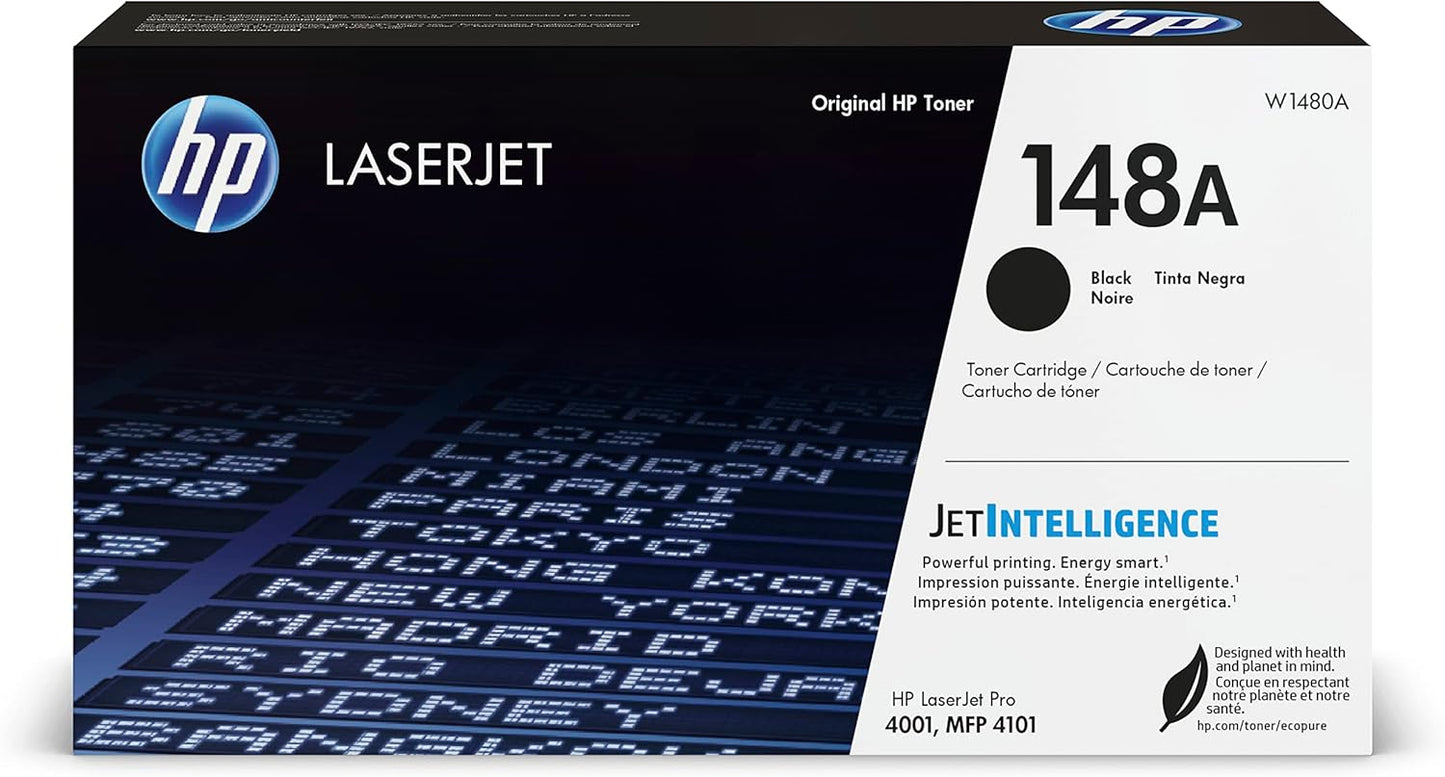 HP 148A Black Laserjet Toner Cartridge | This Cartridge Works Laserjet Pro 4001, MFP 4101 | W1480A