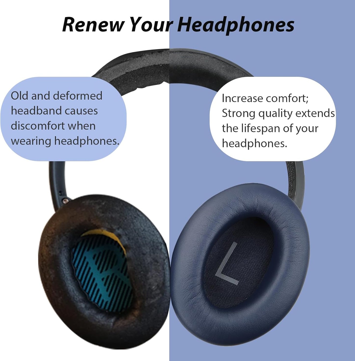 Replacement Headband Cushion for Bose QuietComfort 35 (QC35) QC45 QC35 II Headphones (Beige)
