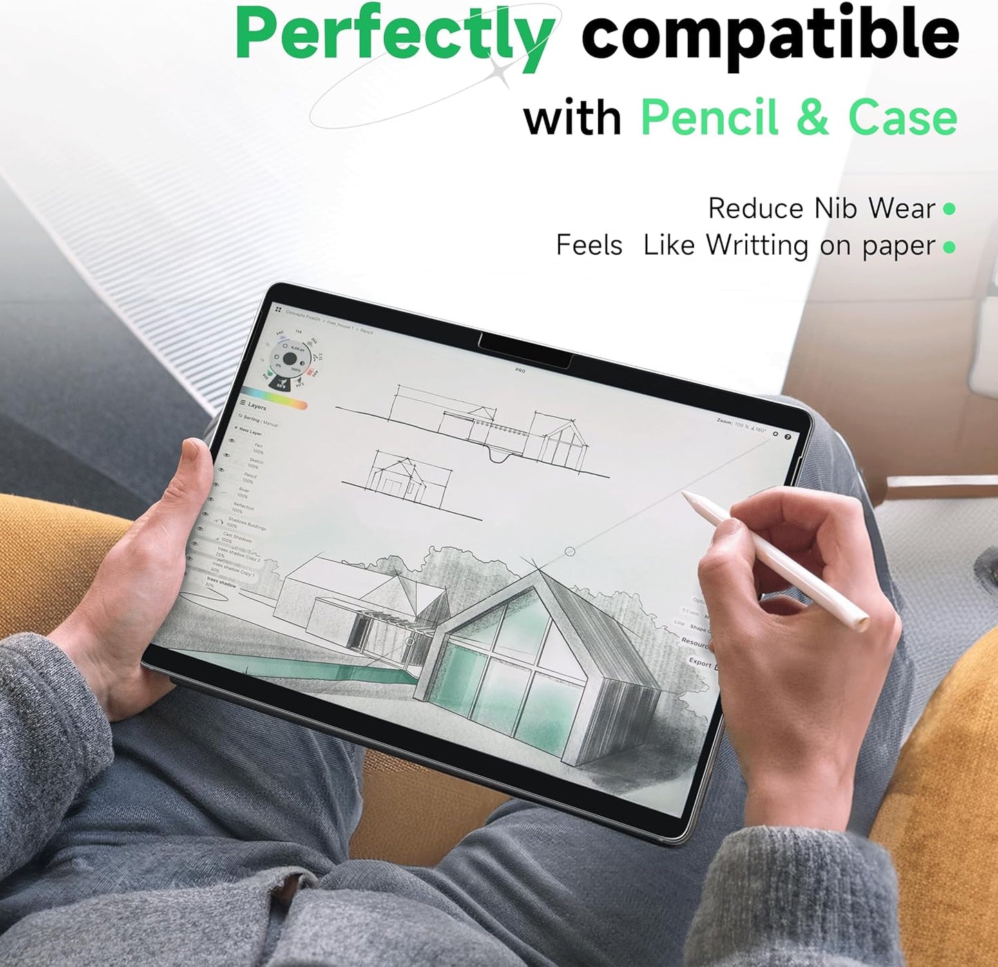 3 Pack Paper Screen Protector for Surface Pro 11/10/9/8/X -13 Inch(2019-2024), Draw and Write Like on Paper, Anti Glare Blue Light Filter, Sensitivity Film, Matte Shield Stylus Pen & Case Friendly