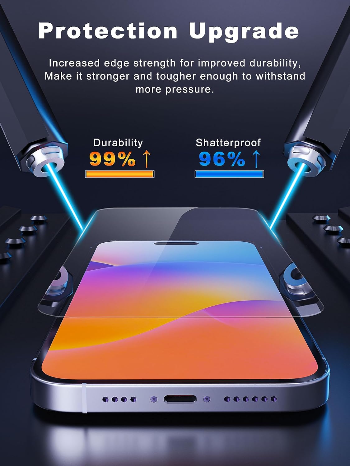 Compatible for iPhone 15 Screen Protector 6.1 inch, Anti Blue Light HD Tempered Glass Screen Protector Easy Installation, Case Friendly, 2 Pack