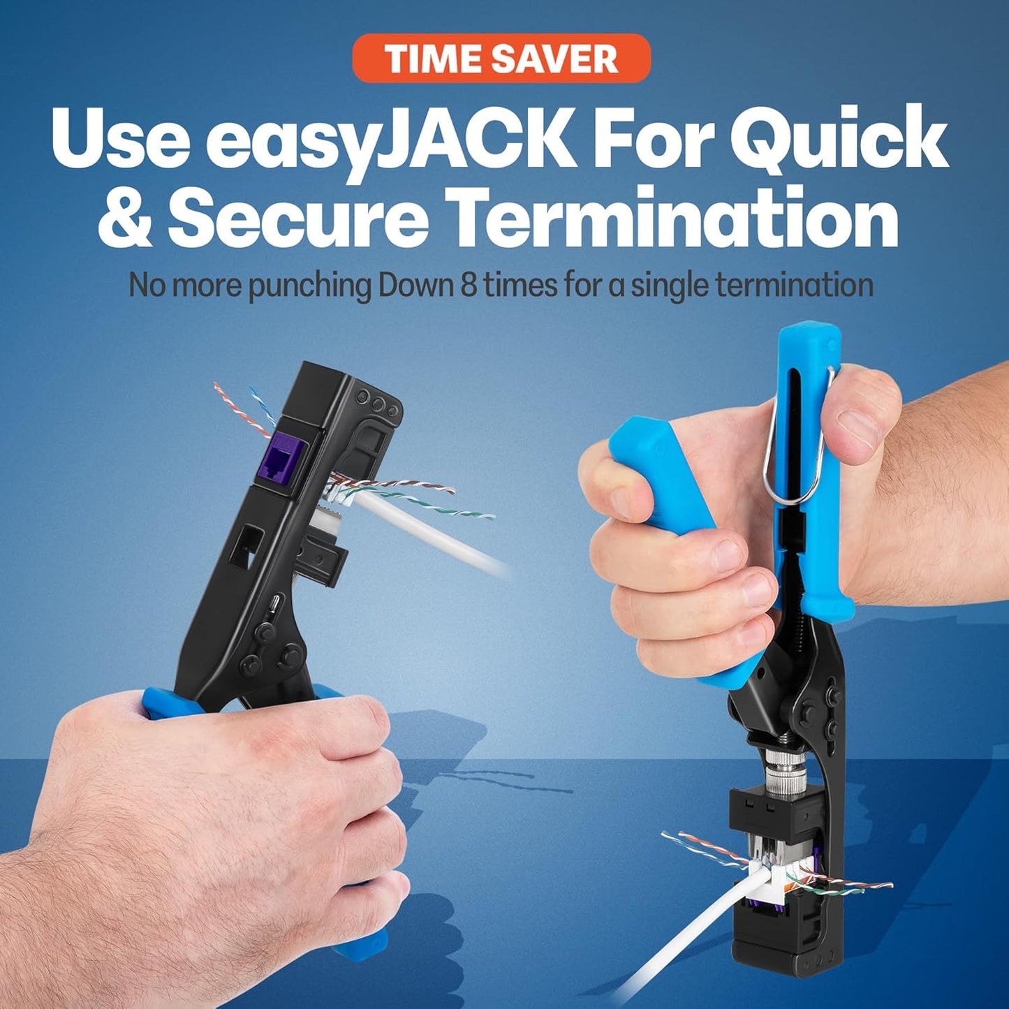 Everest 90° Angled RJ45 Cat6 Keystone Jacks 20-Pack in Purple - Slim Profile Female RJ45 Connectors - Cat 6 Keystone Jack - Compatible with 90° Angled Speed Termination Tool - easyJACK (B094WB91H3)