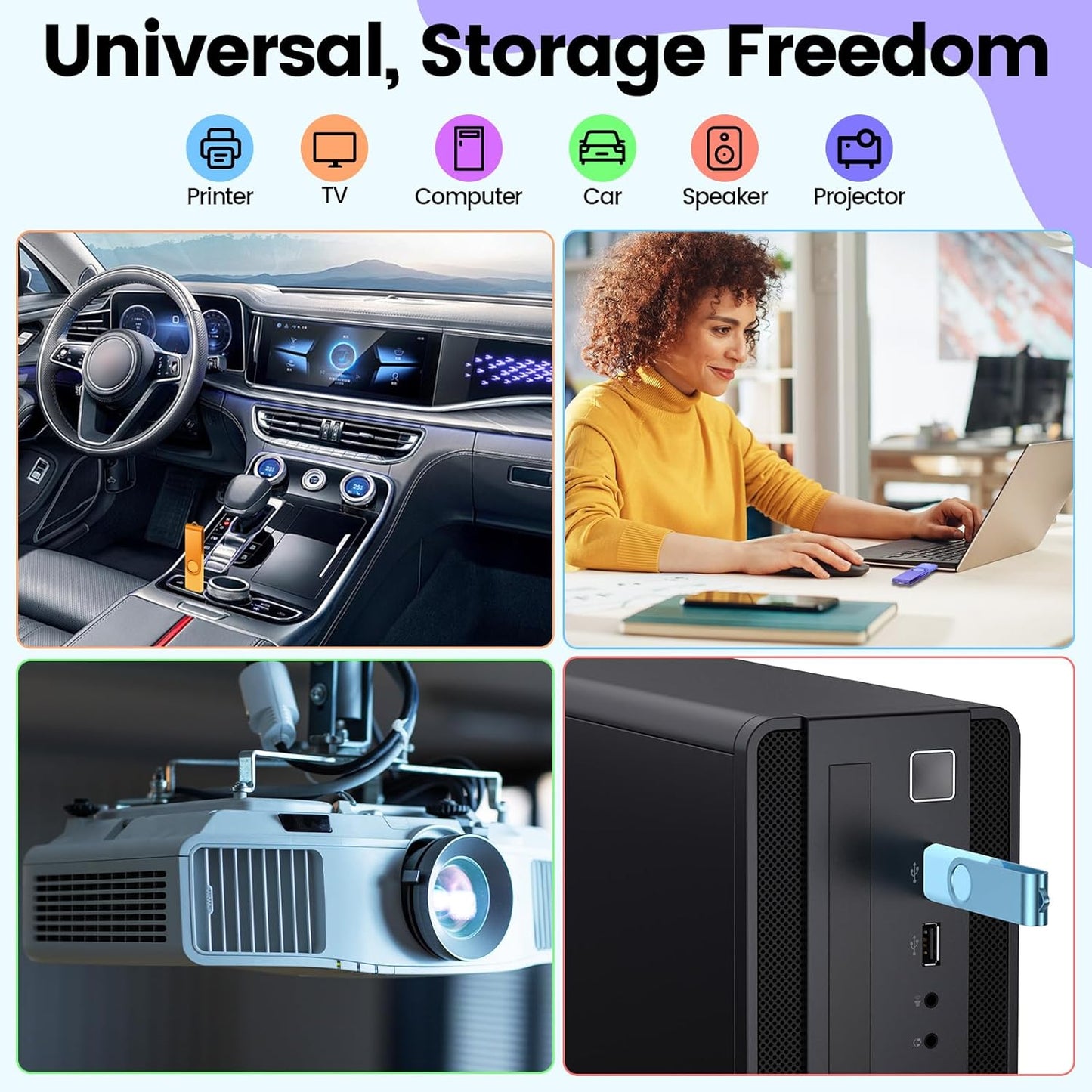 Kepmem 32GB USB Flash Drives 10 Pack 32 GB Thumb Drives Portable Keychain USB Drive Memory Stick Jump Drive with LED Light for Storage and Backup Multipack USB2.0 USB Flash Drive by