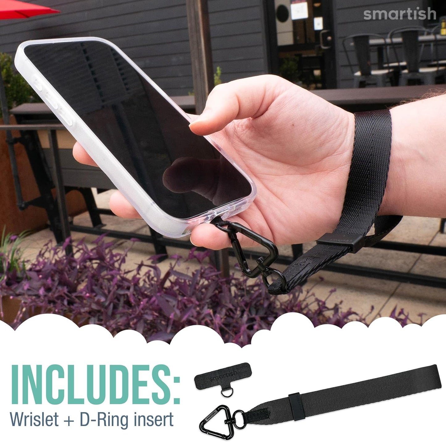 Smartish Phone Wristlet - Case Clinger - Universal iPhone Holder with Detachable Wrist Strap Loop with Phone Insert Unisex Gift for All Phone Cases iPhone, Galaxy, Pixel - Sandstorm