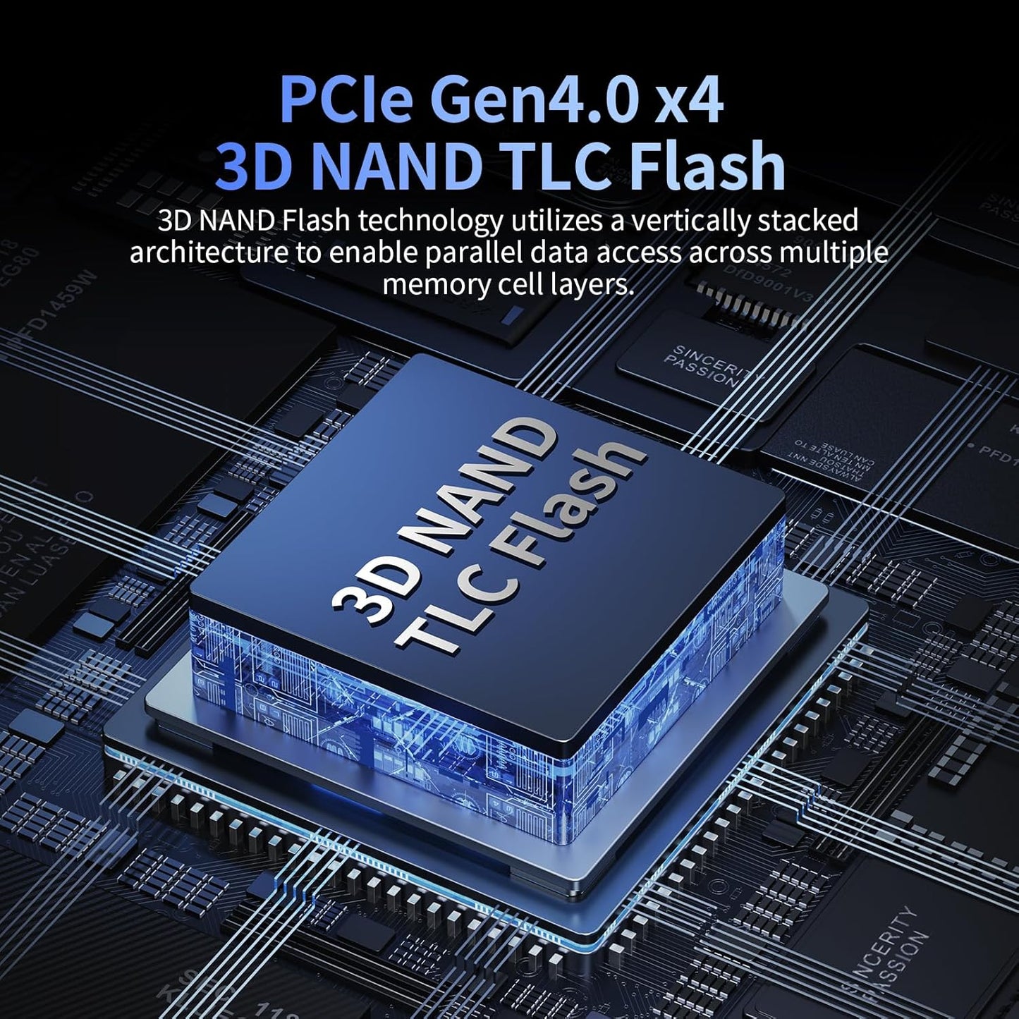 2TB SSD NVMe M.2 2280 PCIe Gen4 x4 Internal Solid State Drive - Up to 4800MB/s, 2TB SSD PS5 Dynamic SLC Cache, PS5 Compatible for Gaming PC Laptop(EN705)