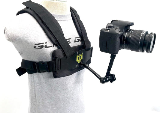 Medusa MED 100 Adjustable Body Vest for GoPro & DSLR with Friction Arm – Front & Back Camera Mounting Plates, Extra Accessories Support