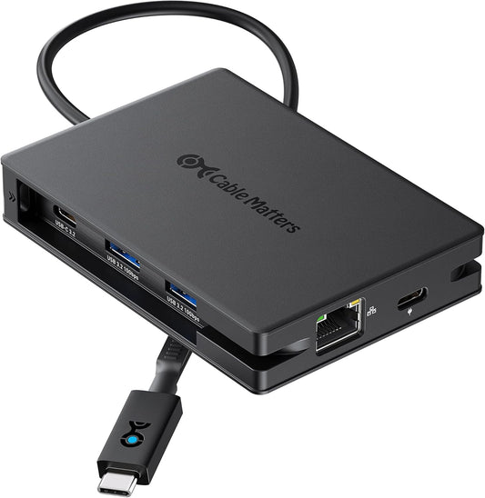 Cable Matters 8-in-1 USB C Hub Multiport Adapter with Dual 4K@60Hz HDMI, 140W PD Charging, Gigabit Ethernet, 10Gbps Data Transfer: 2x USB-C & 1x USB-A 3.2 Ports (Support ONE External Display on MacOS)