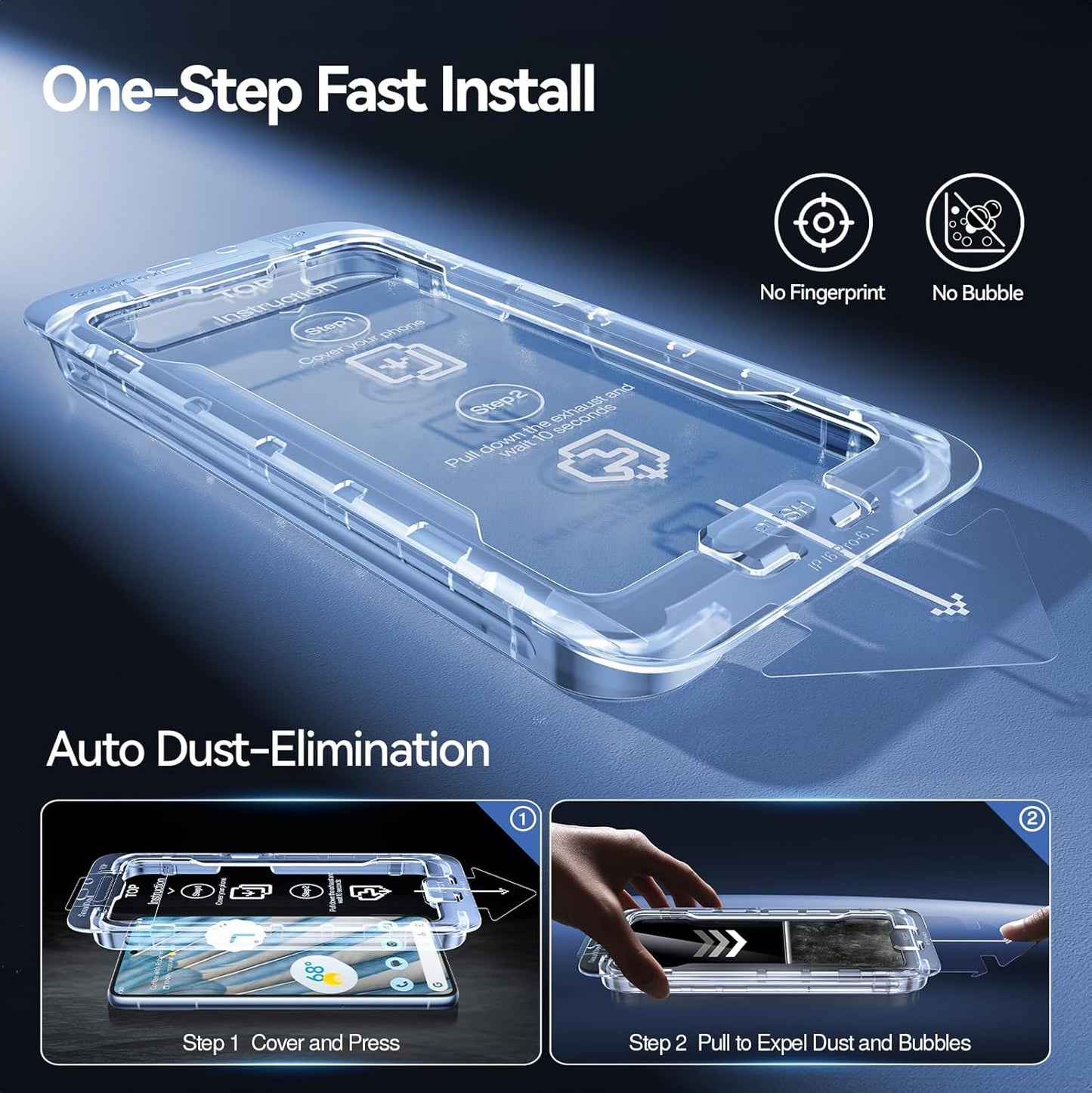 SMARTDEVIL [3+3 Pack for Google Pixel 7A Screen Protector with Camera Lens Protector, Finger Print Reader Compatible, Fast & Easy Installation, Clear 9H Tempered Glass Film, Alignment Frame