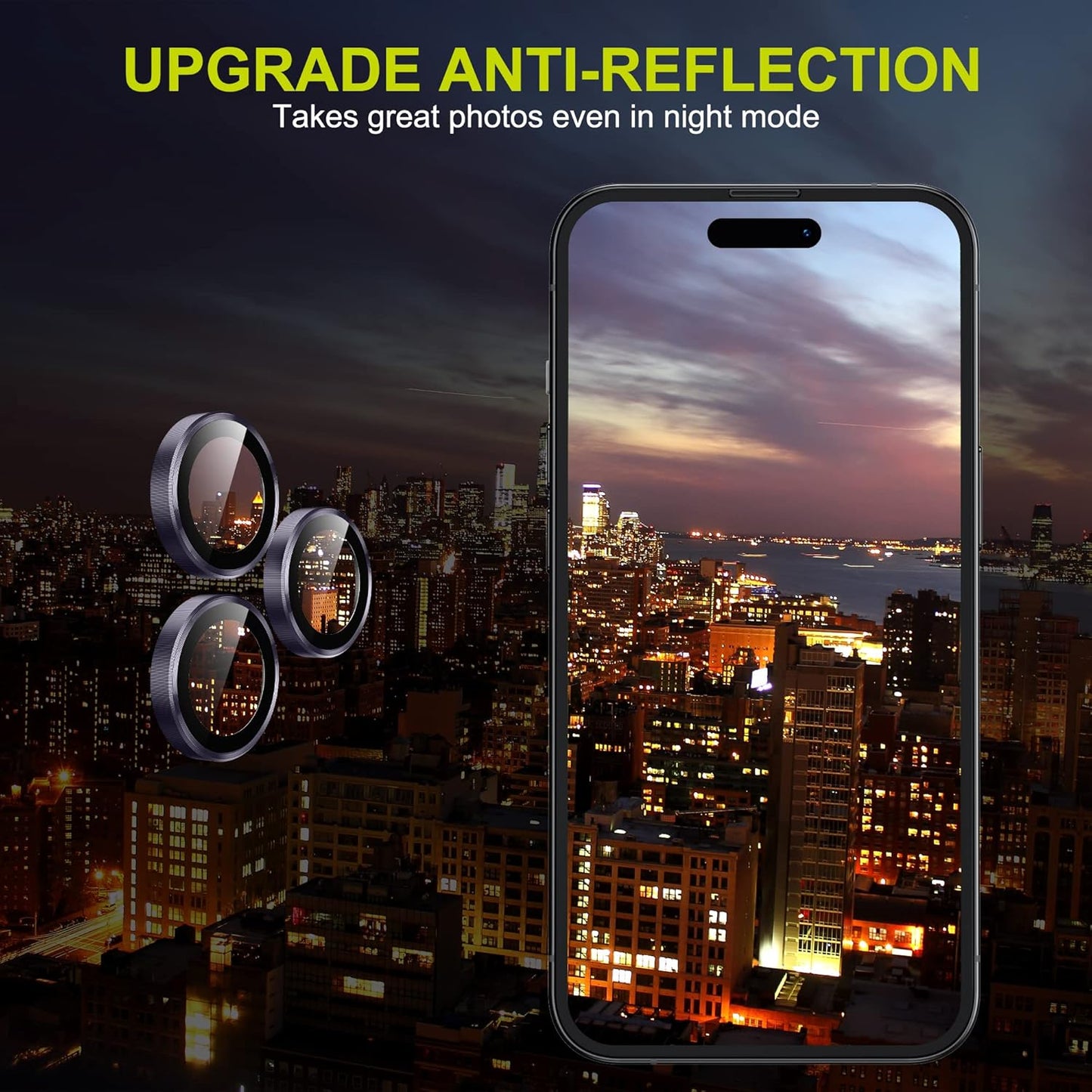 WSKEN for iPhone 14 Pro/iPhone 14 Pro Max Camera Lens Protector,[Night Shooting Mode] HD Tempered Metal Glass Camera Screen Protector Cover Film Accessories,Deep Purple