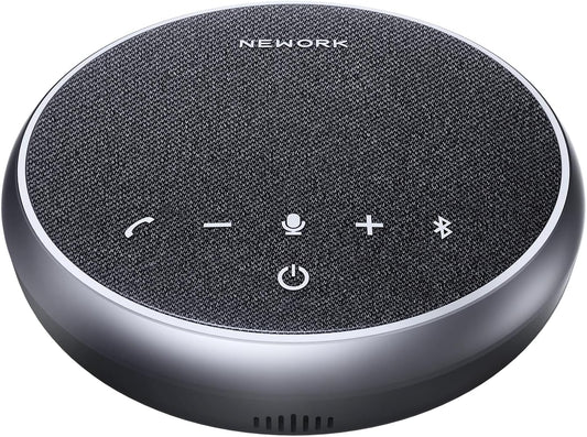 Bluetooth Conference Speakerphone with Microphone, 3 Mics with 360° Voice Pickup, 12H Call Time, Noise Reduction, USB-C Plug & Play, Portable Design, Compatible with Windows, iOS
