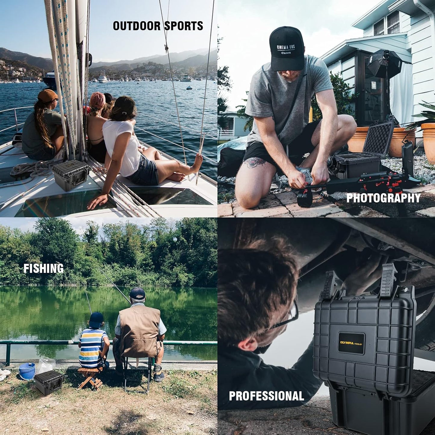 Olympia 10.47" Waterproof Hard Case with DIY Customizable Foam, Fit use of Gear, Equiment, Camera and so on