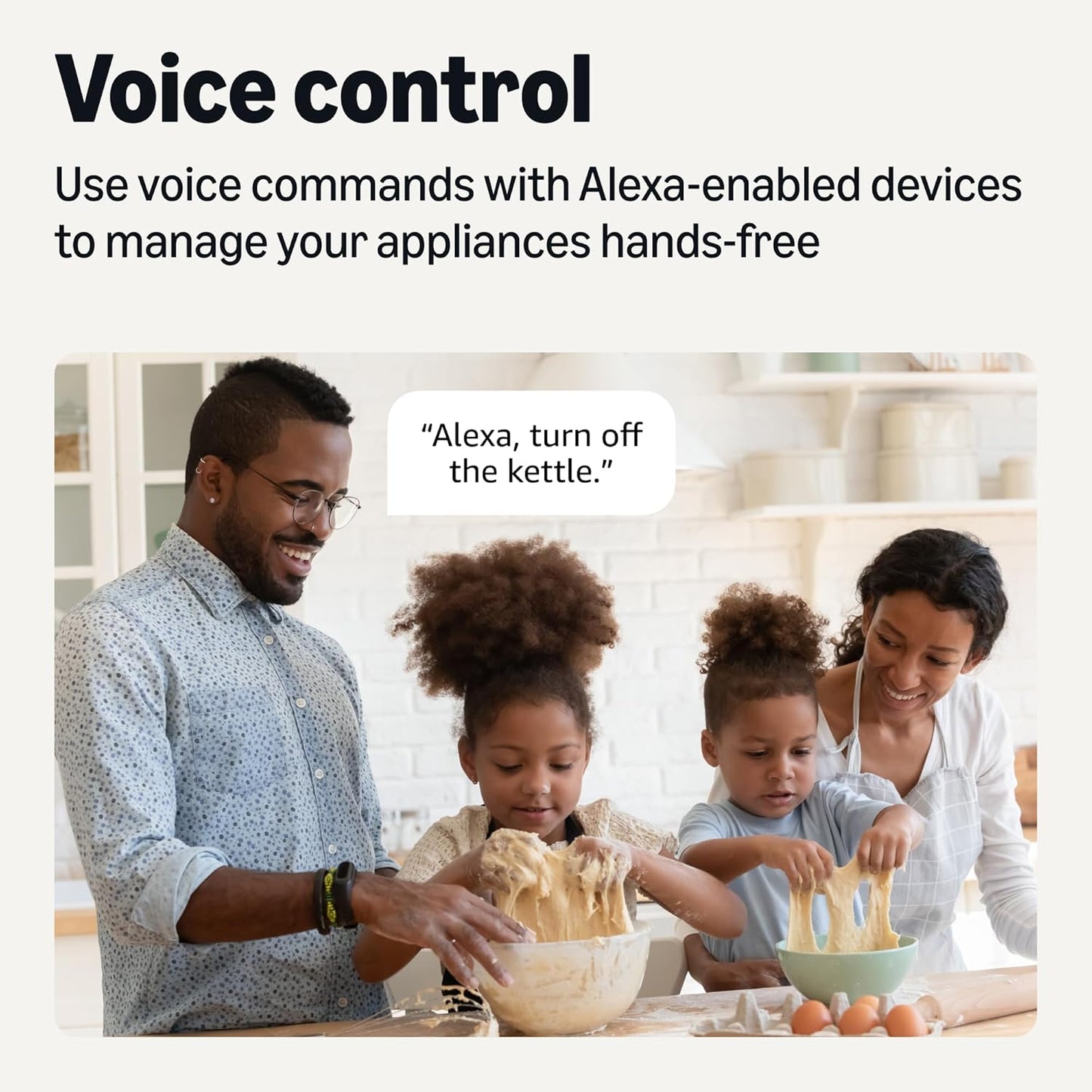 Amazon Basics Smart Plug, Works with Alexa Only, 2.4 GHz Wi-Fi, No Hub Required, 2 Pack, White