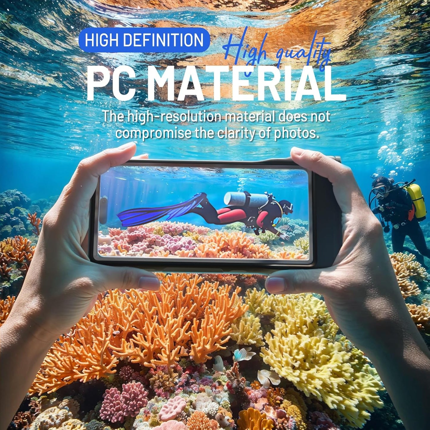 Large Floating Waterproof Phone Case with Lanyard for Snorkeling & Diving - Underwater Phone Pouch Compatible with i-Phone 16/15/14 Pro Max, Galaxy All Series, Beach and Pool Water Park (Black)
