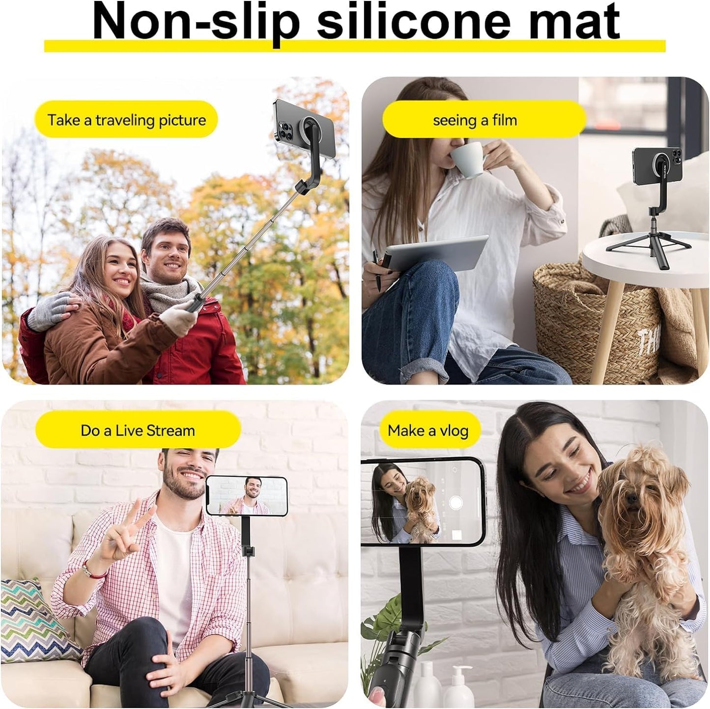 Tripod for iPhone, Selfie Stick for iPhone with Remote, Phone Tripod for Recording,Compatible with All Cell Phone and Camera, A67P-C (52")"