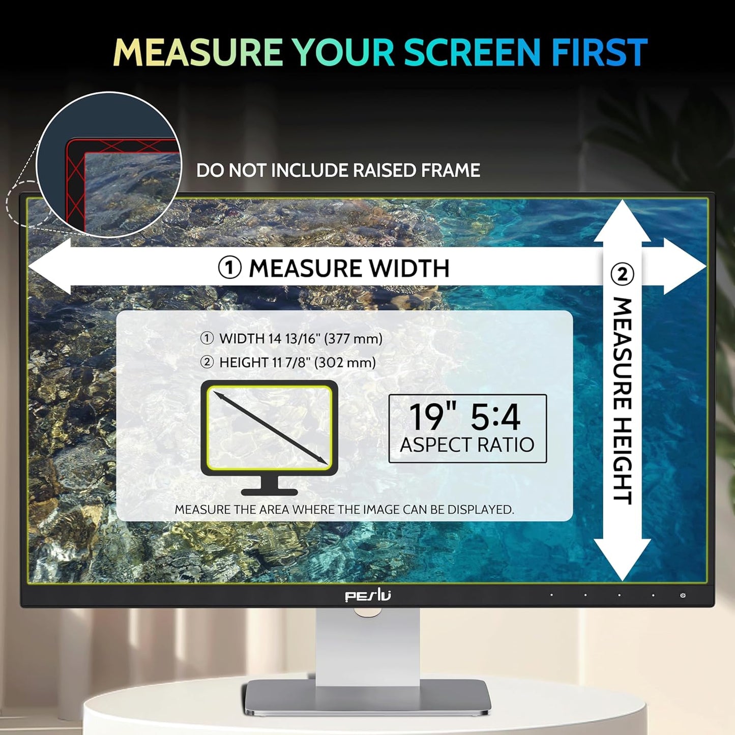 [2-Pack] 19 Inch Privacy Screen for Computer Monitor 5:4 Aspect Ratio, Eye Protection Anti Blue Light Glare Shield, 19inch Removable Black Blackout Anti Spy Desktop Security Private Filter
