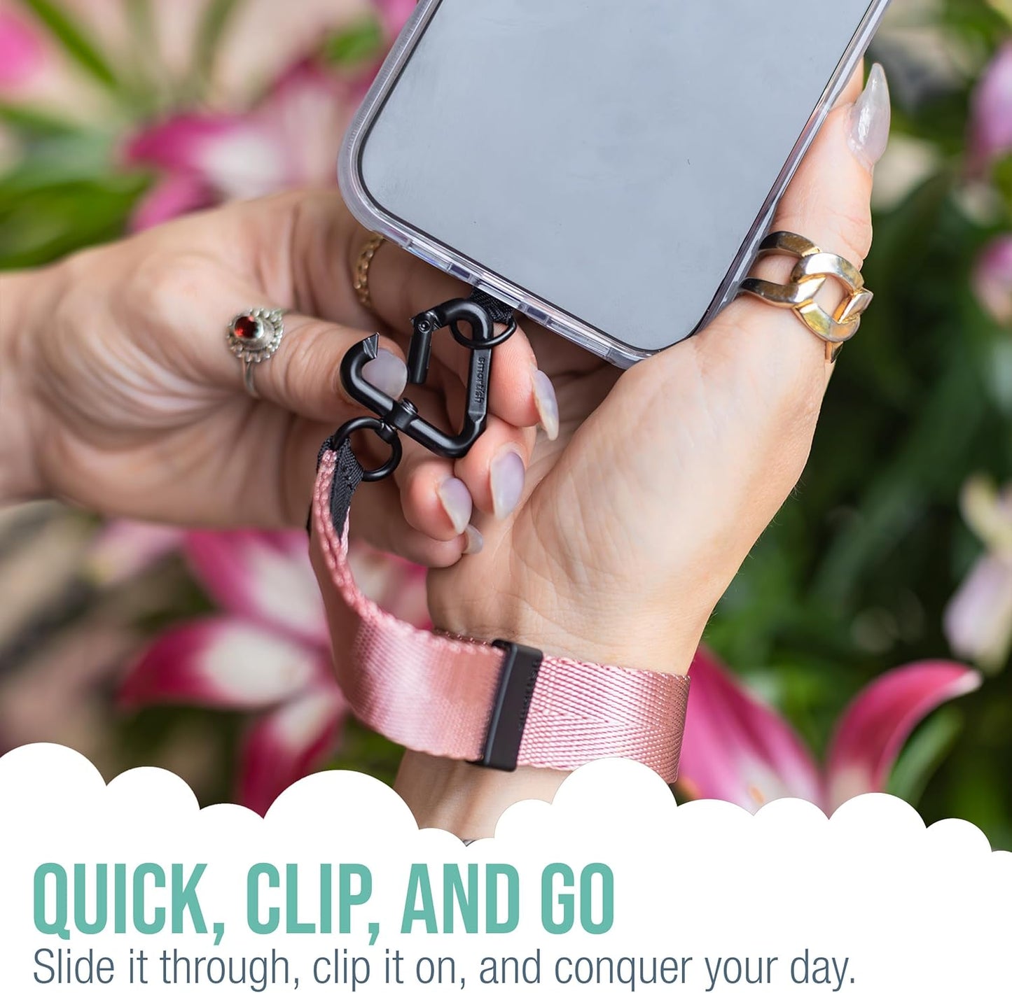 Smartish Phone Wristlet - Case Clinger - Universal iPhone Holder with Detachable Wrist Strap Loop with Phone Insert Unisex Gift for All Phone Cases iPhone, Galaxy, Pixel - So Jaded