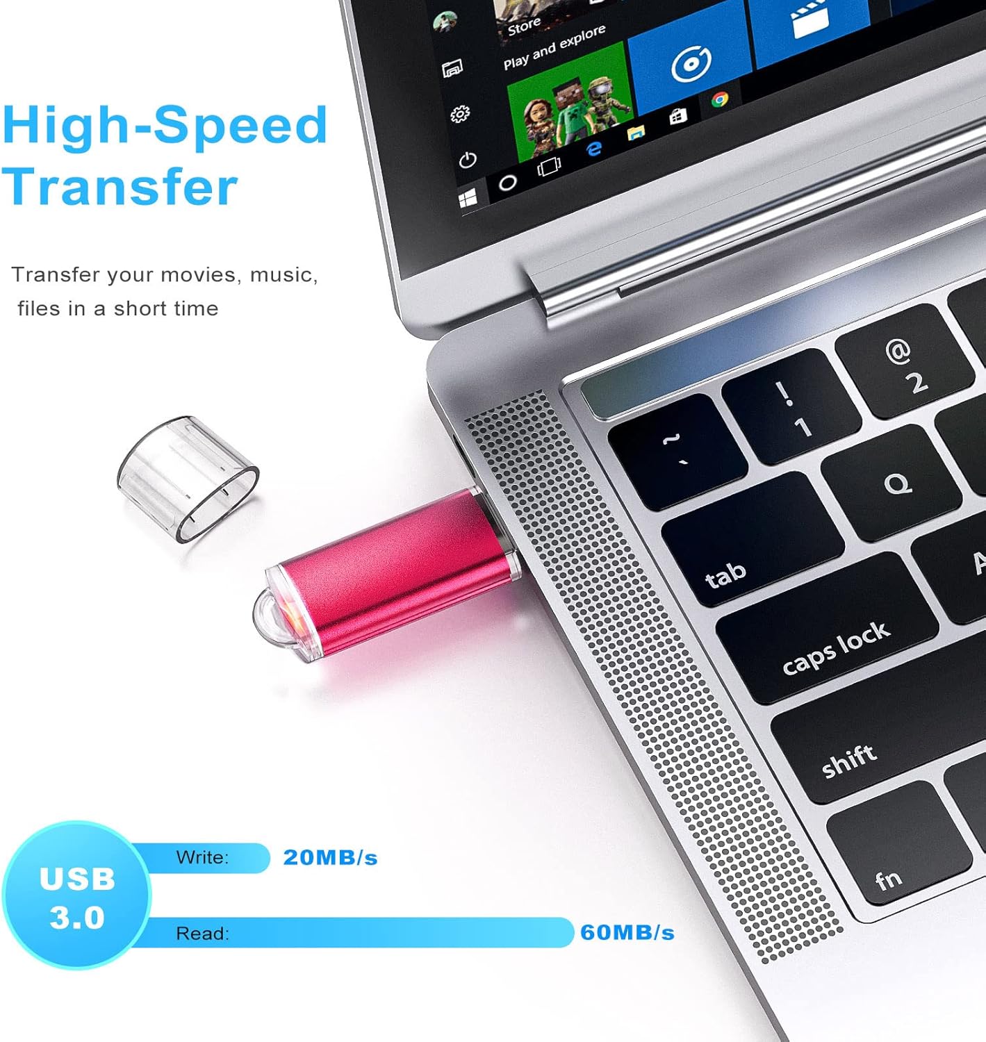 TOPESEL USB Flash Drive 5 Pack 32GB USB 3.0 Flash Drive High Speed 32gb Flash Drive Memory Stick USB Drive Thumb Drives USB Stick for PC laptops (5 Mixed Colors: Black Blue Green Red Silver)