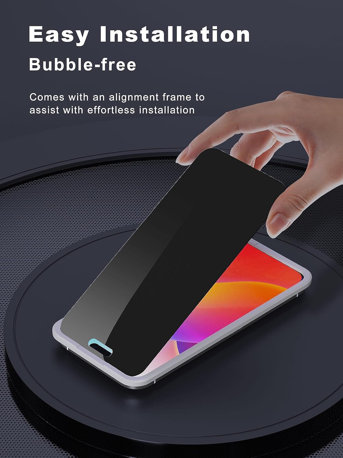 Compatible for iPhone 15 Pro Privacy Screen Protector 6.1 inch, Anti Spy Anti Blue Light HD Tempered Glass Screen Protector Easy Installation, Case Friendly, 2 Pack Black