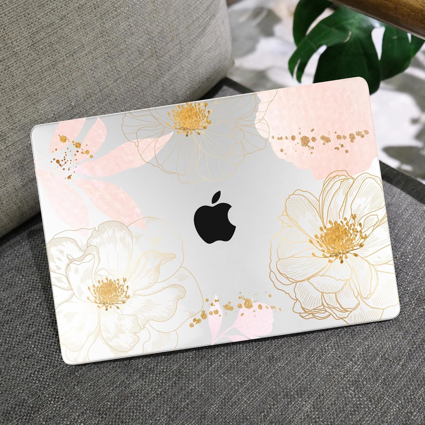 MEEgoodo MacBook Pro 13 inch Case - Hard Shell with Keyboard & Camera Cover - Tropical Pink Flowers