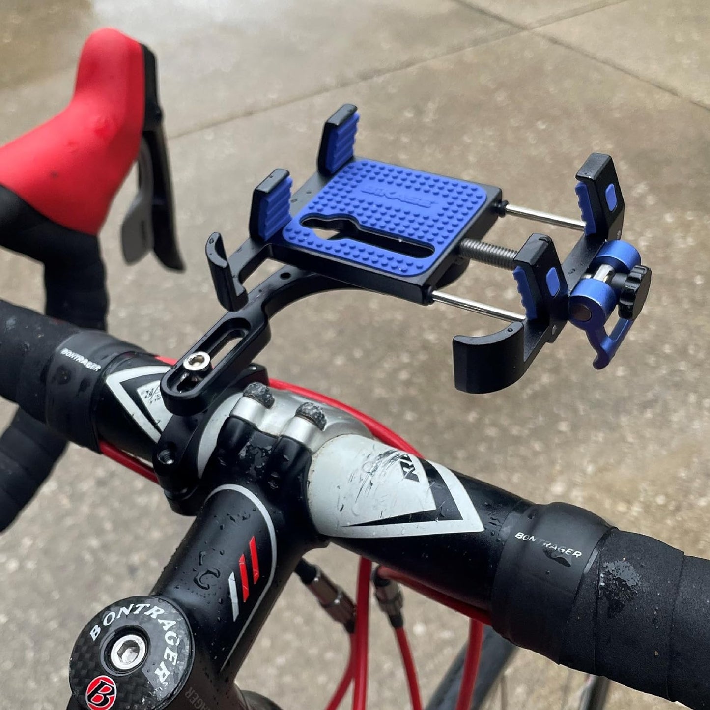 BiKase BiKGrip Bike Phone Holder with Computer Mount Garmin Compatible Bracket, Handlebar Cell Phone Clamp, for Any Phone 4.7" to 6.8"" Smartphones Made of 6061 Aluminum - Ebike"