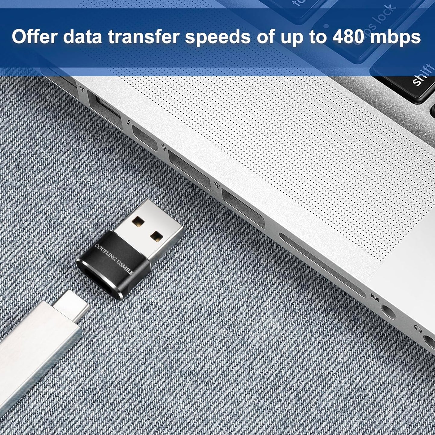 USB to USB C Adapter 4 packs for iPhone Fast Charging, Transfer and Type C OTG convert. USBC to A Compatible with iPhone 16 16e 15 Plus Pro Max,iPad Pro Air 4 Mini 6 almost USB devices